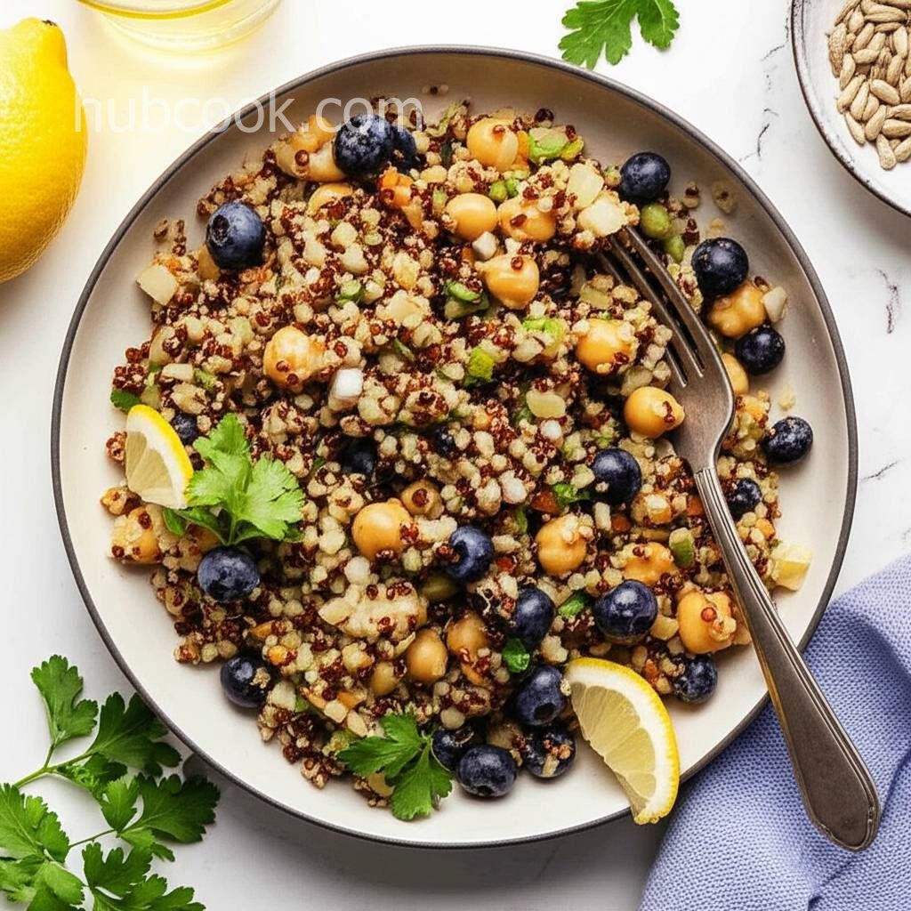 Lemony Quinoa with Chickpeas and Huckleberries