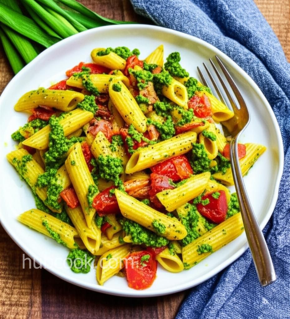 Ramp Pasta with Tomato and Bacon